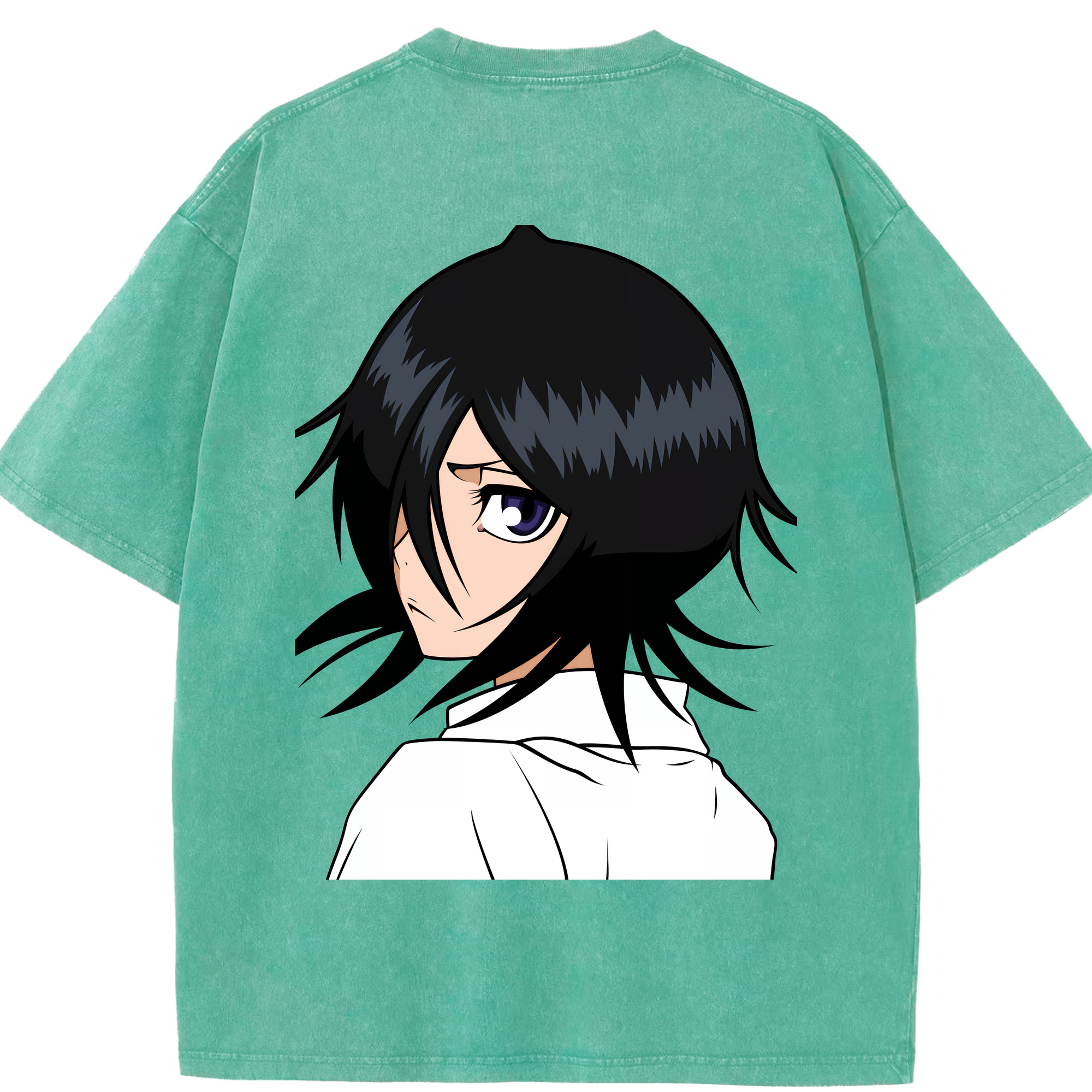 （画像用） ブリーチ 朽木ルキア BLEACH Kuchiki Rukia 綿100% ヴィンテージ風 半袖Tシャツ（背面プリント）